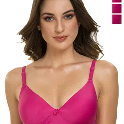 Tweens Pack Of 3 Full Coverage All Day Comfort Lightly Padded Cotton T-Shirt Bra-picture-45