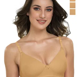 Tweens Pack Of 3 Full Coverage All Day Comfort Lightly Padded Cotton T-Shirt Bra-picture-26
