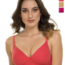 Tweens Pack Of 3 Full Coverage All Day Comfort Lightly Padded Cotton T-Shirt Bra-picture-38