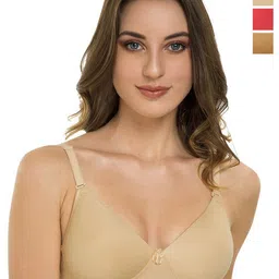 Tweens Pack Of 3 Full Coverage Lightly Padded Multiway Straps T-shirt Bra- All Day Comfort-28