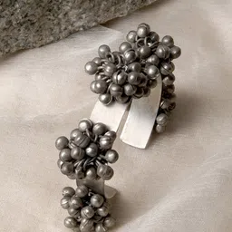 TEEJH Women Silver Toned Alloy Silver Plated Oxidised Bracelet-7