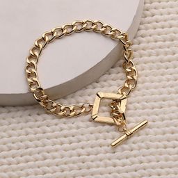 DressBerry Gold-Toned Gold-Plated Link Bracelet-image-46
