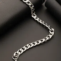 Jazz and Sizzle Men Silver-Plated Stainless Steel Link Bracelet-image-40
