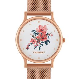 TEAL BY CHUMBAK Women White Brass Embellished Dial & Rose Gold-Plated Analogue Watch-16