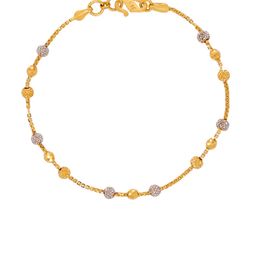 BHIMA 22K Hallmark 916 Purity Yellow Gold Rhodium Ball Bracelet-image-34
