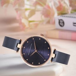 French Connection Women Blue Patterned Dial Stainless Steel Bracelet Style Analogue Watch-5