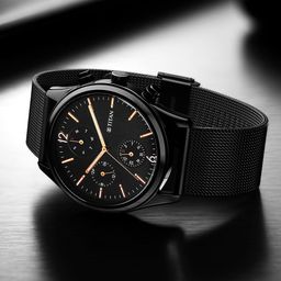 Titan Men Textured Dial & Stainless Steel Straps Analogue Watch 1805NM05-image-1