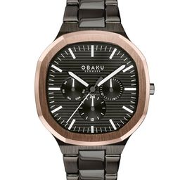 Obaku Men Stainless Steel Bracelet Style Straps Analogue Multi Function Watch V275GMMBSB-image-1