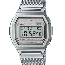 CASIO Silver Toned Stainless Steel Bracelet Style Straps Digital Watch D278 A1000MA-7DF-image-11