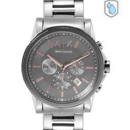 Armani Exchange Men Grey Dial & Gunmetal Toned Stainless Steel Bracelet Style Straps Analogue Watch-55