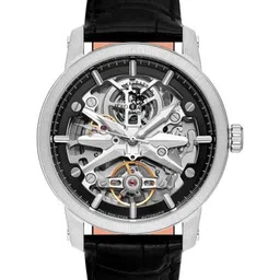 SANTA BARBARA POLO & RACQUET CLUB Men Embellished Dial & Leather Bracelet Style Straps Analogue Automatic Watch-image-59
