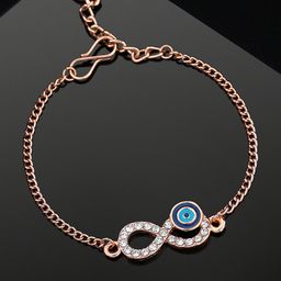 Estele Unisex Crystals Gold-Plated Link Bracelet-image-97