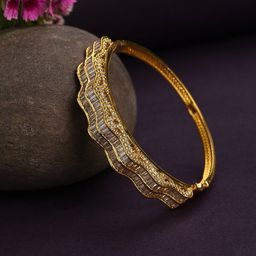 SOHI Women Gold-Toned Stoned Studded Kada Bracelet-image-45