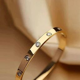 Jewels Galaxy Women Gold-Plated American Diamond Bangle-Style Bracelet-53