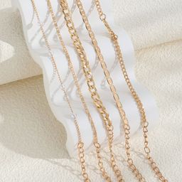 Shining Diva Fashion 5Pcs Gold-Plated Link Bracelet-11