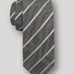 The Tie Hub Men Striped Silk Broad Tie-32