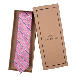 The Tie Hub Men Striped Pure Silk Broad Tie-26