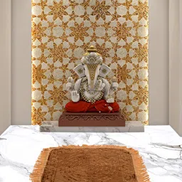Kuber Industries Brown Velvet Circle Printed Anti-Skid Meditation Mat-90