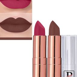 PERPAA Set Of 2 Antique Velvet Matte Lipstick With Jojoba Oil - Brown 67 & Dark Magenta 92-44