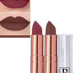 PERPAA Set Of 2 Antique Velvet Matte Lipstick With Jojoba Oil - Brown 67 & Red Apple 80-45