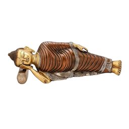 CraftVatika Unisex Gold-Toned & Bronze Handcrafted Sleeping Buddha Showpiece-image-21