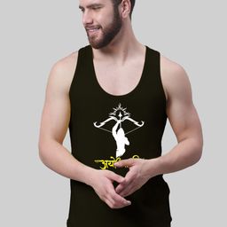 Friskers Printed Scoop Neck Sleeveless Pure Cotton Gym Vest-picture-50