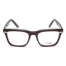 IRUS Men Full Rim Square Shiny Crystal Burgundy Acetate Eyeglass Frame (54)-picture-0
