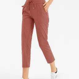 JC Collection Women Rust Brown Solid Dry Fit Track Pant-23