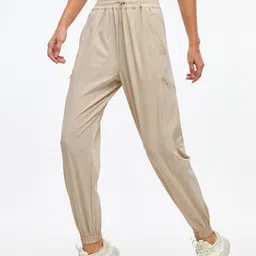 JC Collection Women Khaki Solid Relaxed-Fit Joggers-picture-7