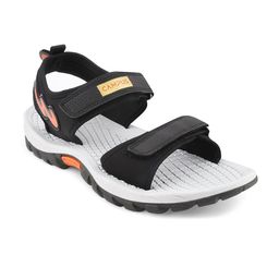 Campus Men Black & Orange Solid Floater Sandals-image-59