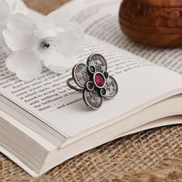 VENI Women Silver-Plated Coin Finger Ring-image-98