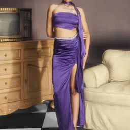 Lea Clothing Co. Strapless Top With Ruched Skirt-image-74