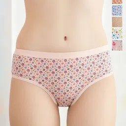 Lux Cozi Pack of 6 Printed Pure Cotton Assorted Hipster BriefsCOZIHER_702_PTY_6PC-image-14