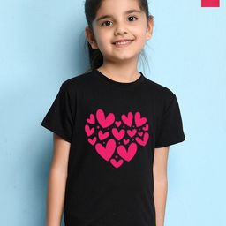 NUSYL Girls Pack of 2 Graphic Printed Cotton T-shirt-picture-2