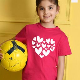 NUSYL Girls Pack of 2 Graphic Printed Round Neck Cotton T-shirts-picture-6