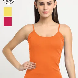 Friskers Women Pack Of 3 Solid Non-Padded Regular-Fit Camisoles-picture-20