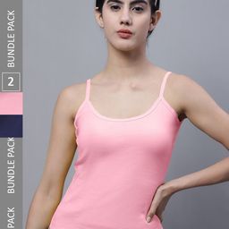 FBAR Pack Of 2 U-Neck Pure Cotton Bio Wash Camisoles-image-75