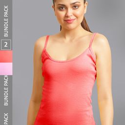 FBAR Pack Of 2 Non Padded Pure Cotton Camisoles-image-35