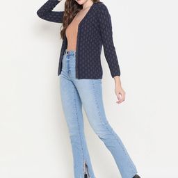 Zigo Women Cable Knit Woollen Cardigan-image-27