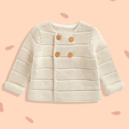 mothercare Infant Cream-Coloured Organic Cotton Wrap Over Cardigan-picture-58