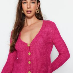 Trendyol Ribbed V-Neck Crop Cardigan-17