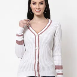 Club York Women White & Brown Cardigan-image-97