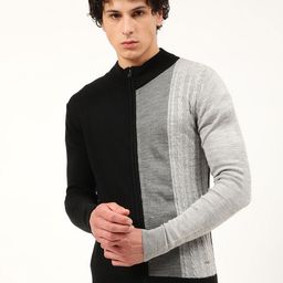 HARSAM Men Colourblocked Cardigan-picture-16