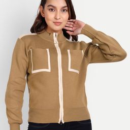 iki chic Women Mock Collar Cardigan-image-42