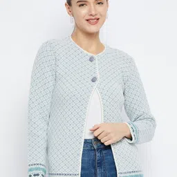 Zigo Ethnic Motifs Self Design Woollen Cardigan-picture-5