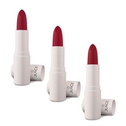 JUICE Kiss Sensation Set Of 3 Lipstick-4g Each-Red Rebel-Red Carpet-Think Pink-54