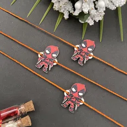 Digital Dress Room Boys Combo Of 3 Red Fancy Designer Deadpool Cartoon  Rakhi-64