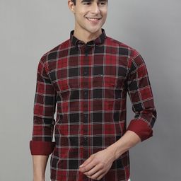 Majestic Man Slim Fit Tartan Checks Opaque Pure Cotton Casual Shirt-image-39