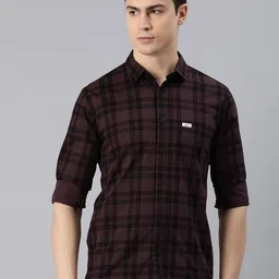 Majestic Man Slim Fit Tartan Checks  Cotton Slim Fit Opaque Casual Shirt-picture-24