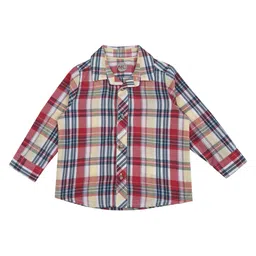 mothercare Infants Boys Tartan Checks Opaque Pure Cotton Casual Shirt-image-58